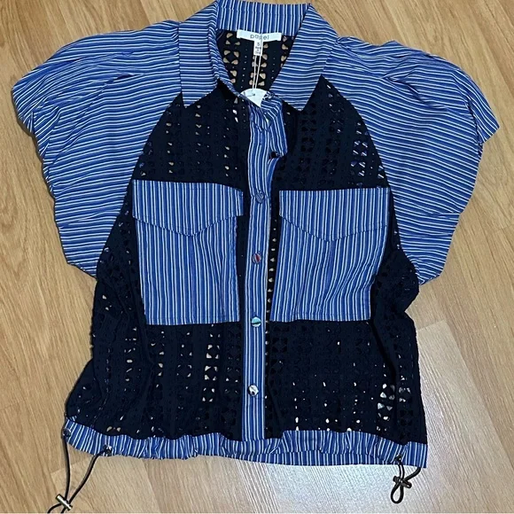 Blue Striped Women's Top - Picture 2 of 4